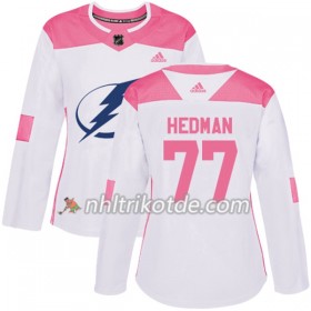 Tampa Bay Lightning Trikot Victor Hedman 77 Adidas 2017-2018 Weiß Pink Fashion Authentic - Dame
